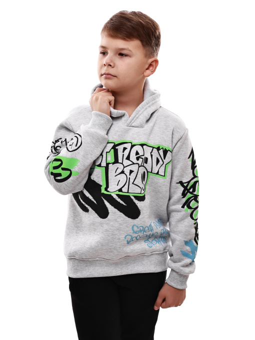 Толстовка для мальчика подростка Светло-серый LUMO модель 707588 Фото