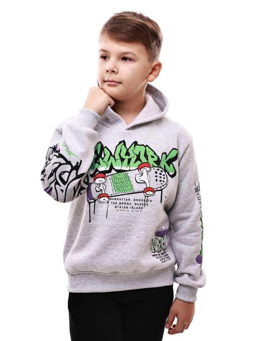 Толстовка для мальчика подростка Светло-серый LUMO модель 707589 Фото