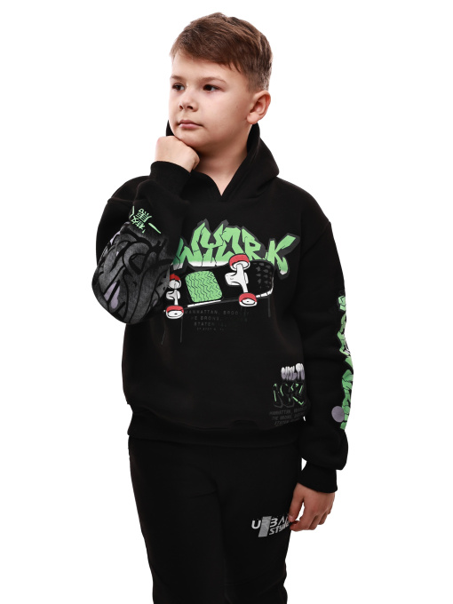 Толстовка для мальчика подростка Чёрный LUMO модель 707590 Фото