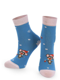 Giulia Дитячі бавовняні шкарпетки з новорічним малюнком KS2C-NEW YEAR-006 модель UP-00000476 Фото