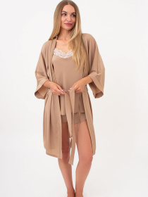 Giulia Халат жіночий із жатого шовку CREME FOLD 7205/050 модель UP-00002952 Фото