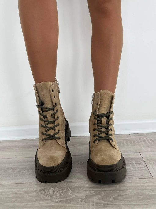 Ботинки из водоотталкивающей замши на овчине кемел (518) модель P_133713-S38_137728 Фото