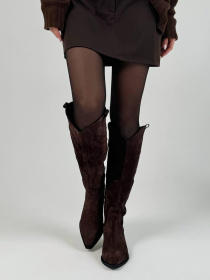 Женские замшевые казаки Какао на кожаной подкладке (529) модель P_143965-S40_197814 Фото