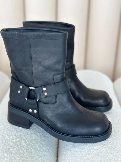 Ботинки из черного нубука с кожаной подкладкой — комфорт и стиль (534) модель P_198224-S37_198224 Фото