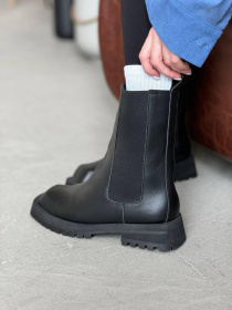 Високі шкіряні челсі без ремінця — чорна класика (516) модель P_157306-S36_157306 Фото