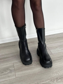 Черевики шкіра чорний на байці (522) модель P_166209-S36_166209 Фото