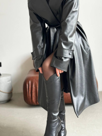 Жіночі високі шкіряні козаки «Texas» чорного кольору на шкіряному підкладі (529) модель P_196350-S36_197005 Фото