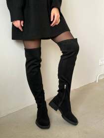 Ботфорти замшеві з шкіряною підкладкою чорні (900-5/Кароліна2) модель P_140322-S38_140322 Фото