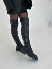 Ботфорты из натуральной кожи с овчиной черные (900/21181) модель P_137353-S38_170978 Фото