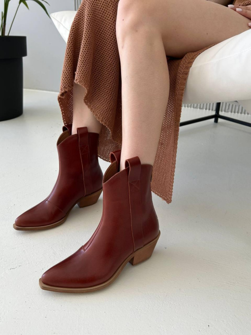 Казаки кожаные Кентукки с байковым подкладом на светлой подошве Виски (597/10140) модель P_165271-S37_167947 Фото