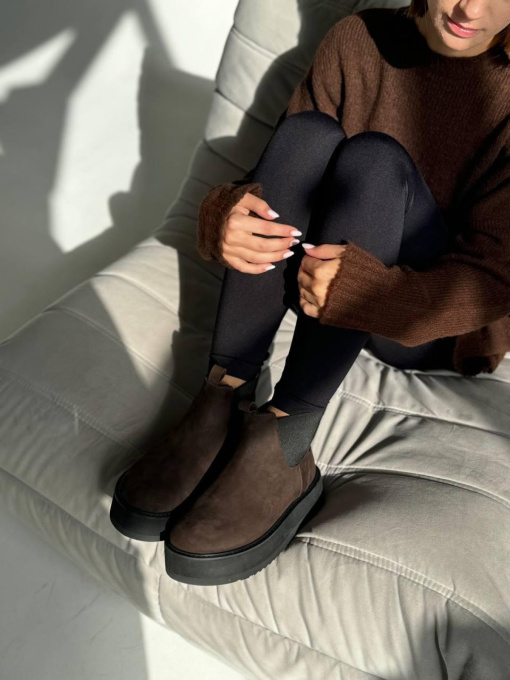 Уггі з натурального нубуку на підошві ЕВА з хутряною підкладкою Шоколад (541) модель P_230832-S37_230832 Фото