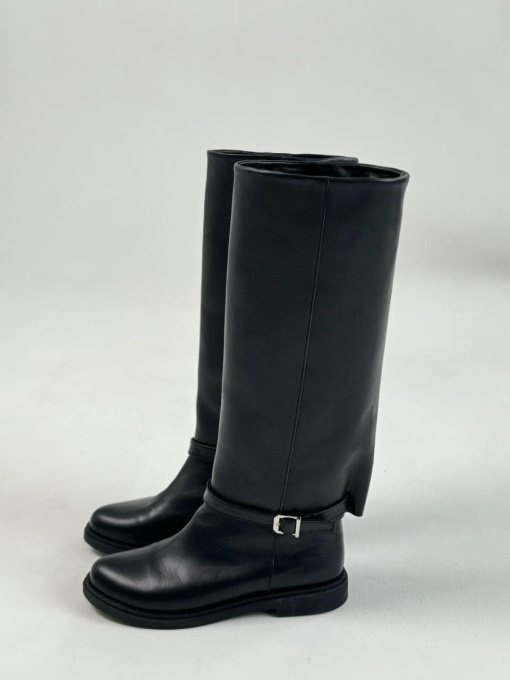 Шкіряні чоботи з хутром чорний (536) модель P_198897-S41_204857 Фото