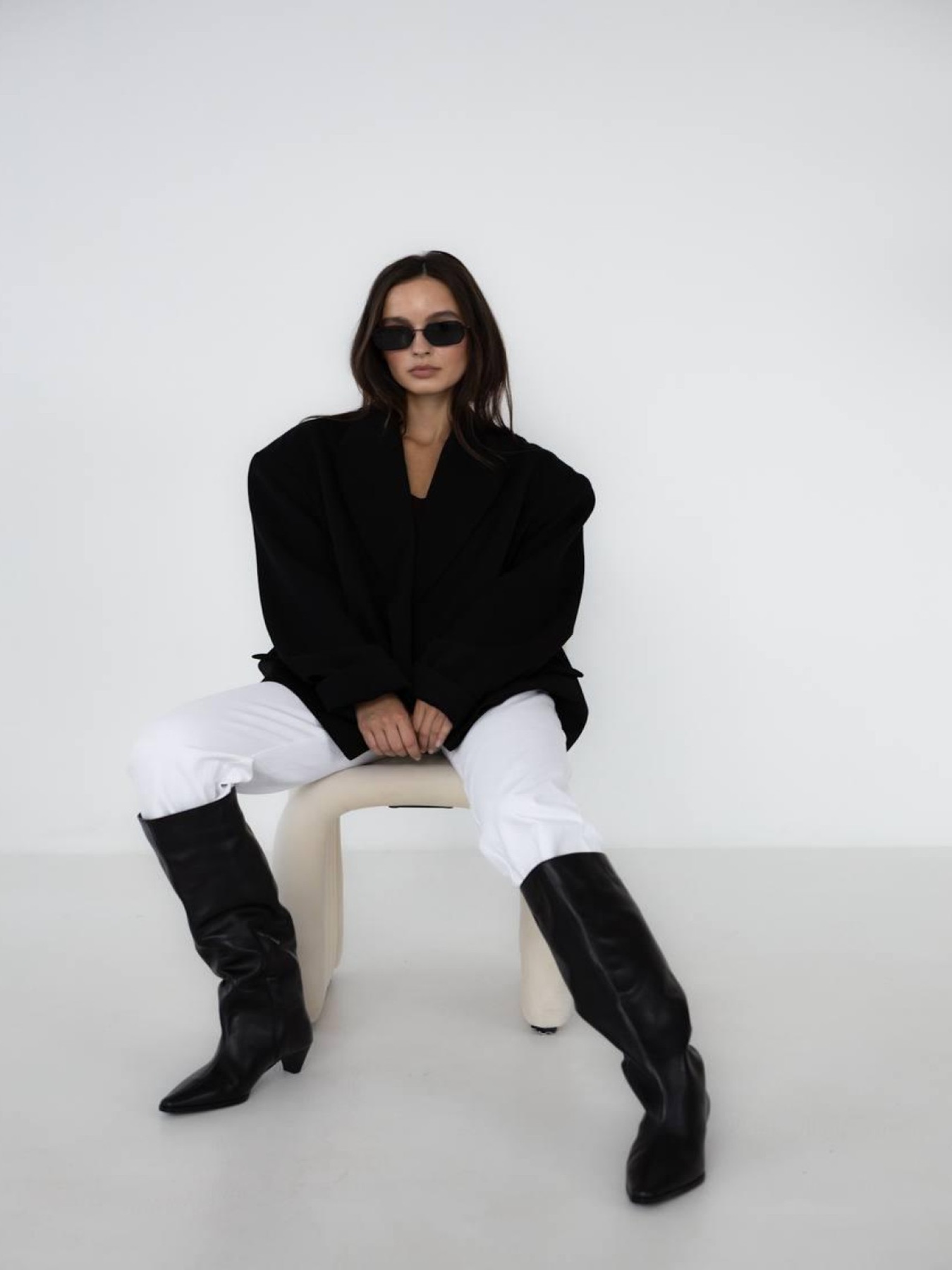 Черные кожаные сапоги с заостренным носиком и байковой подкладкой Черный (622/4086) модель P_229201-S39_229201 Фото