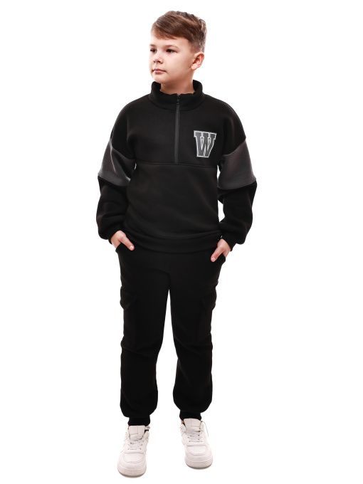 Костюм спортивный для мальчика подростка Чёрный STREAM модель 696622 Фото