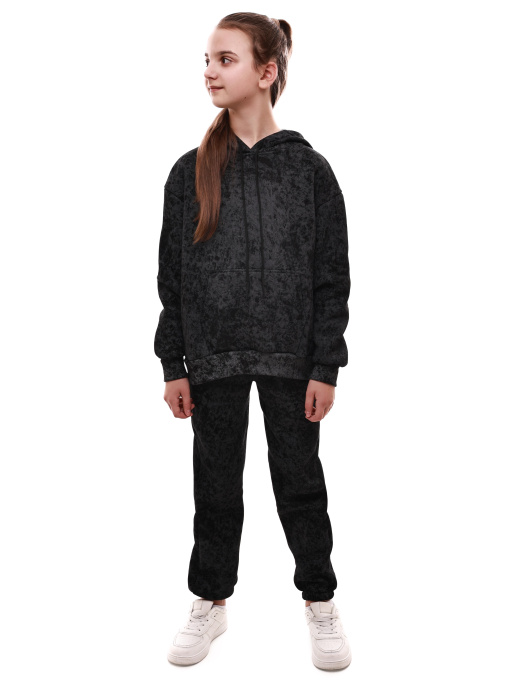 Костюм спортивний для дівчинки підлітка Чорний ШАРМ модель 707543 Фото