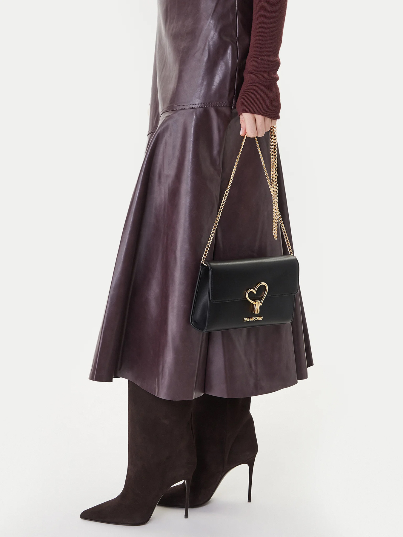 Женская чёрная сумка MOSCHINO Love модель JC4327PP0NKU0000 Фото