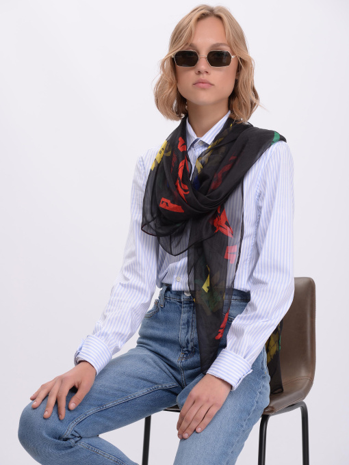 Платок H&M модель 6384317dm_черный с узором Фото