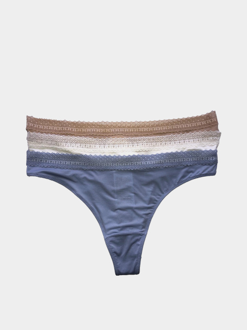 Набор Трусики  ( 3 шт ) модель 11679167wer_Бело-бежево-голубой Фото