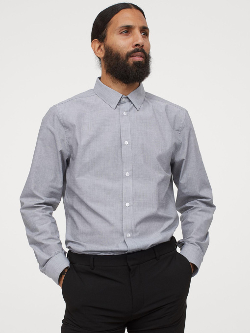 Рубашка H&M модель 7817581sm_Серый Фото