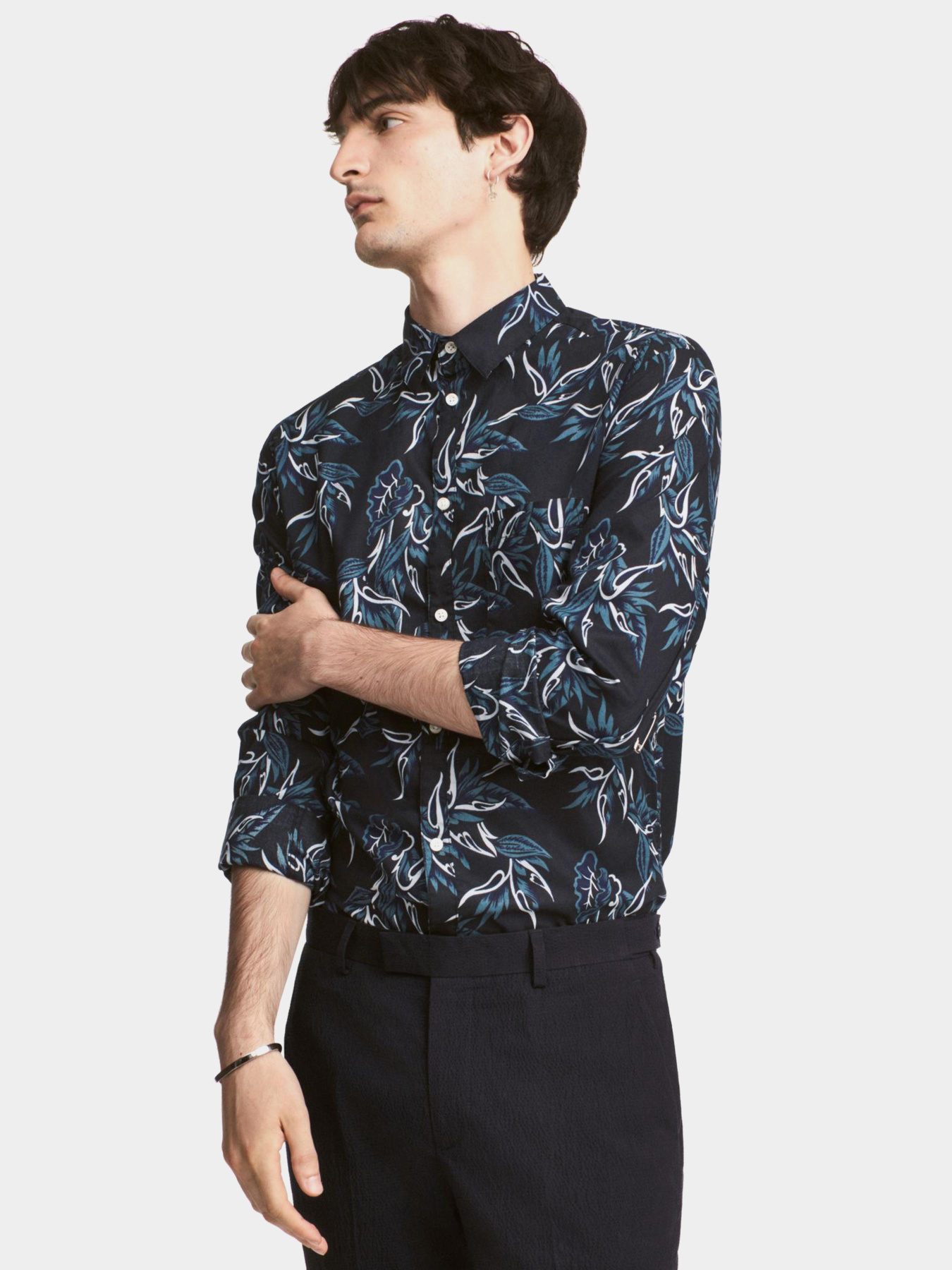 Сорочка H&M модель 5016196RP12_темно-синий с рисунком Фото