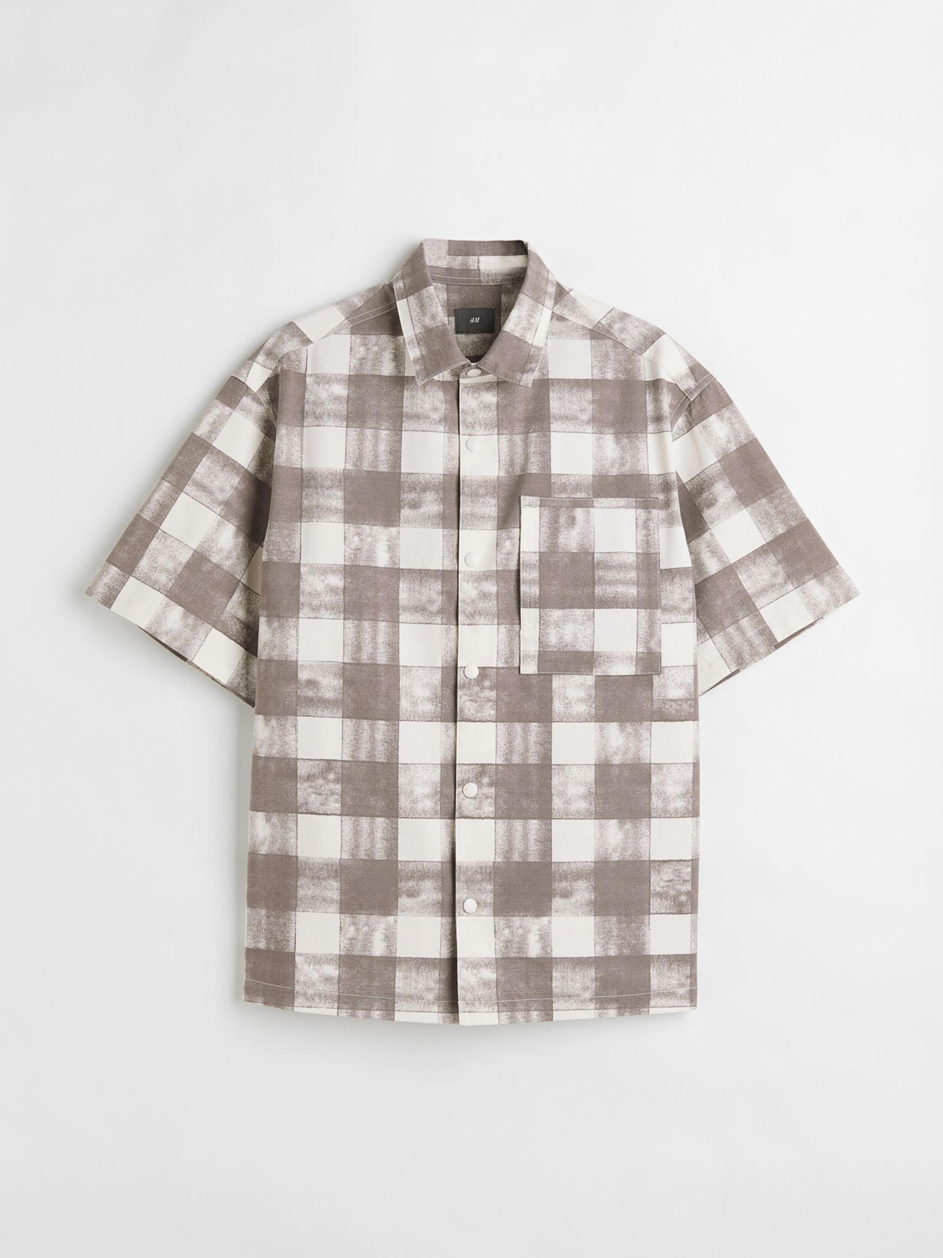 Сорочка повсякденна H&M модель 1073353arl_Серо-бежевый Фото