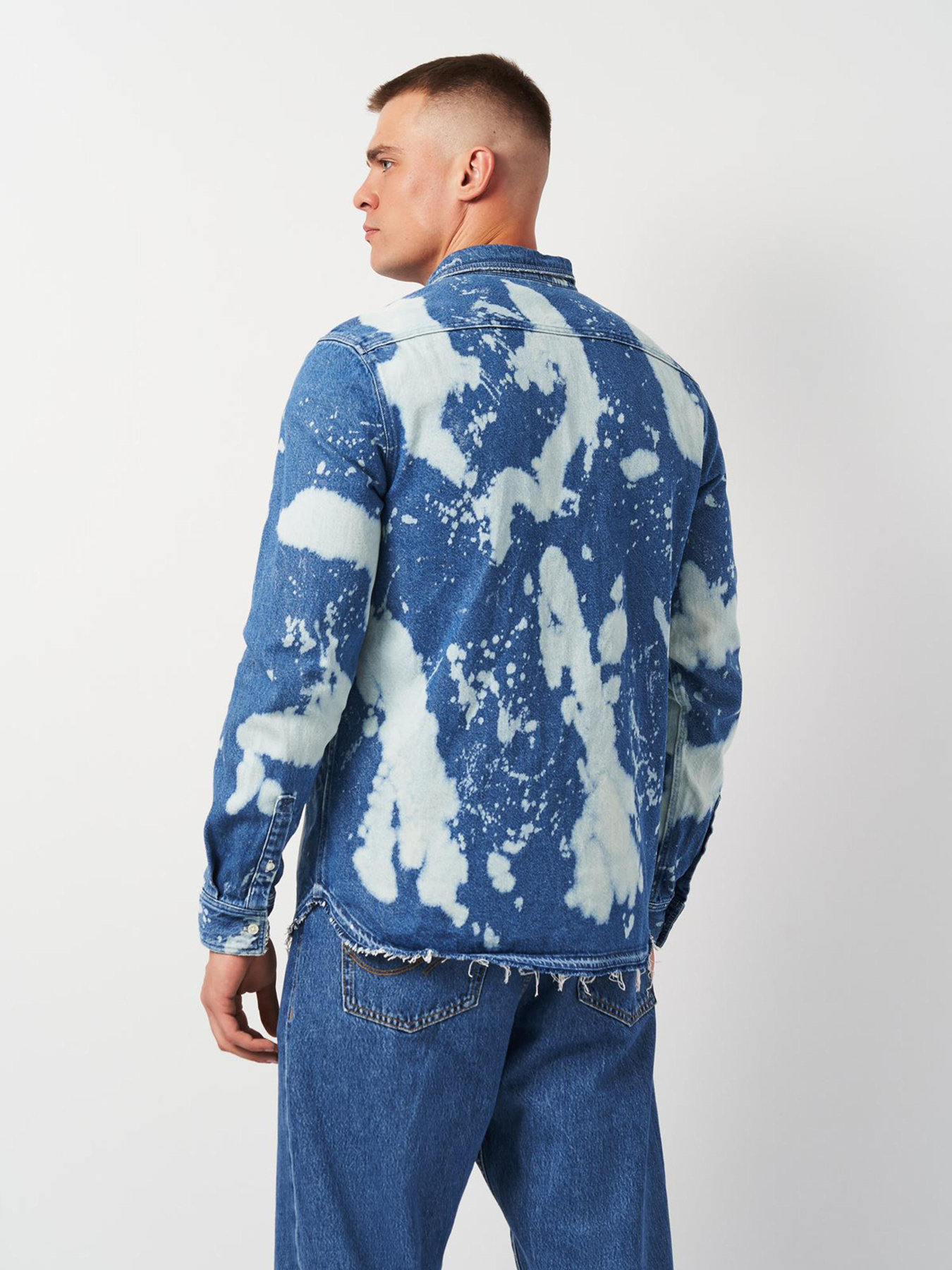 Рубашка повседневная H&M модель 2001140ral_Синий Фото