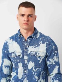 Рубашка повседневная H&M модель 2001140ral_Синий Фото