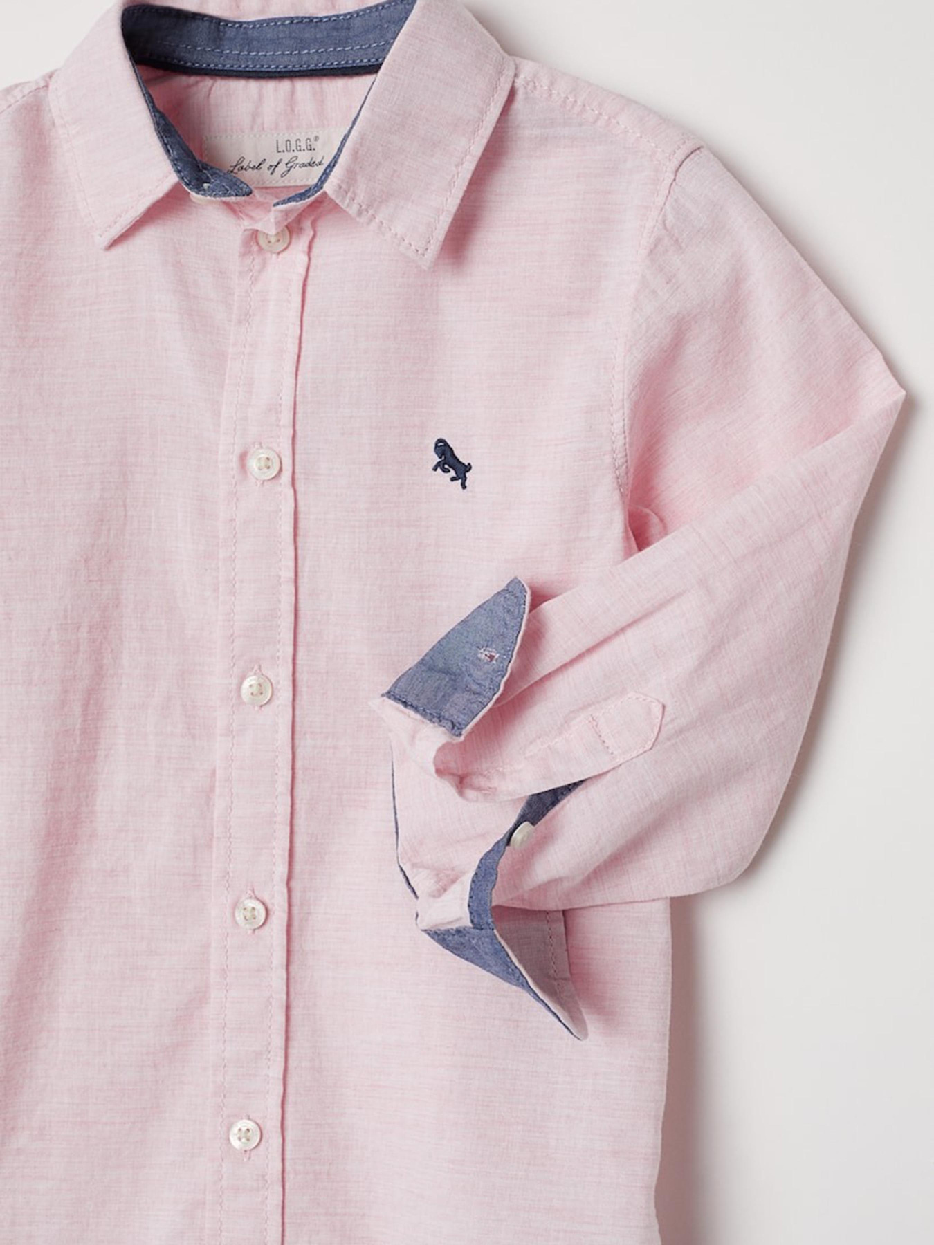 Рубашка повседневная H&M модель 8130601kwer_Светло-розовый Фото