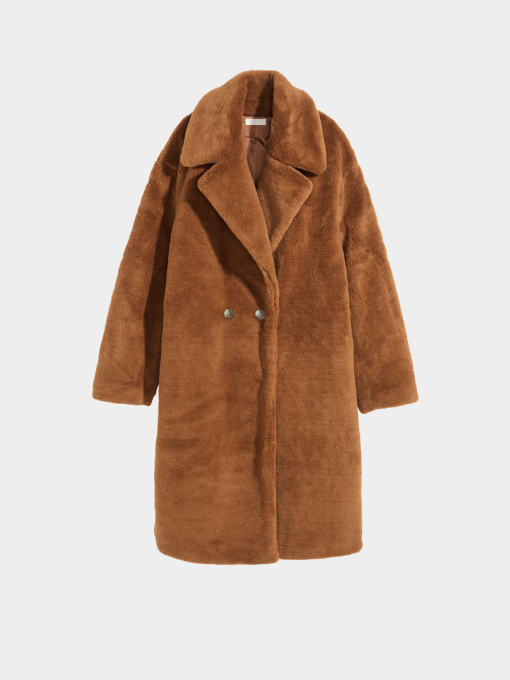 Шуба H&M модель 5022056abr_Светло-коричневый Фото