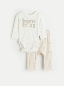 Комплект для младенцев H&M модель 9796056ral_Бежево-белый Фото