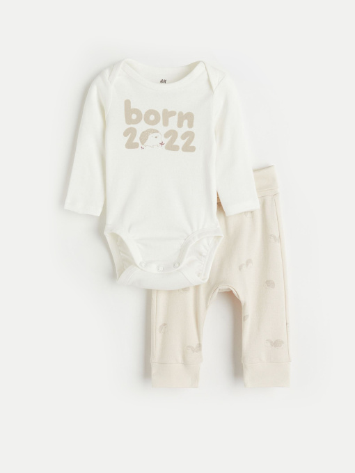 Комплект для немовлят H&M модель 9796056ral_Бежево-белый Фото