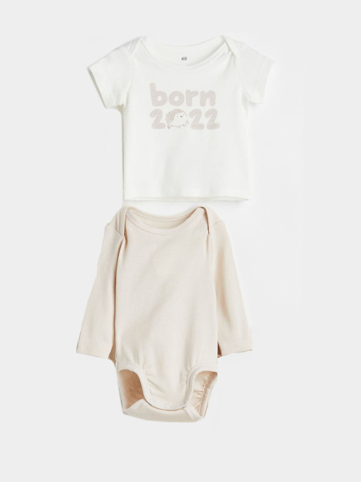 Комплект (Боди, футболка) модель 9321756arl_Светло-бежевый Фото