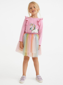 Юбка мини H&M модель 8700436kwer_Комбинированный Фото