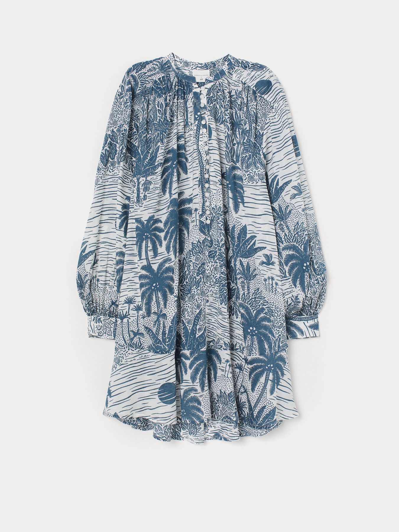 Туника H&M модель 8421641wer_Бело-серый Туника H&M модель 8421641wer_Бело-серый Фото