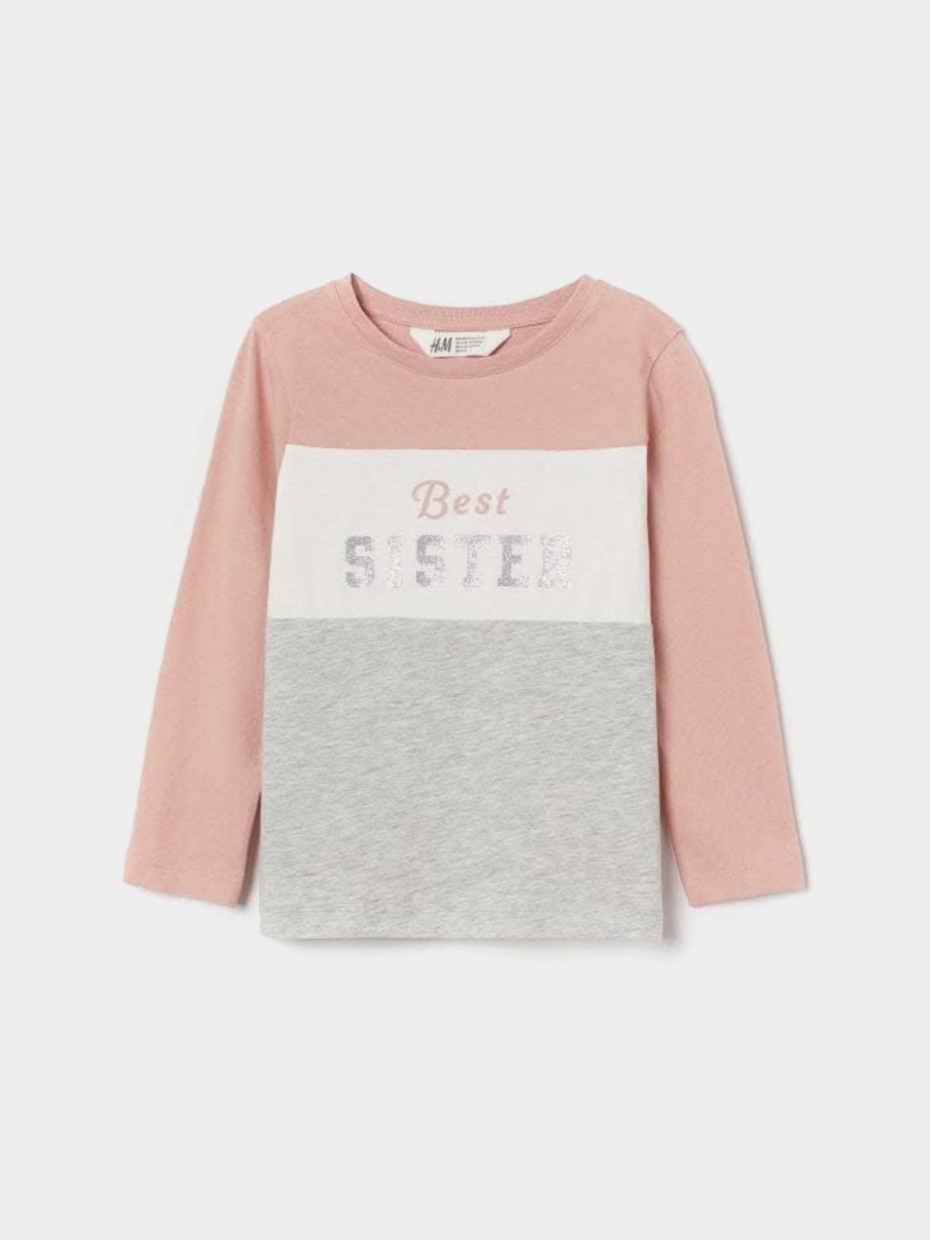 Лонгслив H&M модель 9093473kwer_Розово-серый Фото