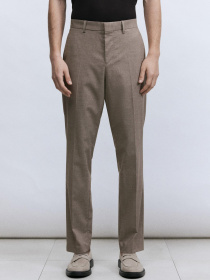 Брюки классические H&M модель 7140322wer_Темно-бежевый Фото