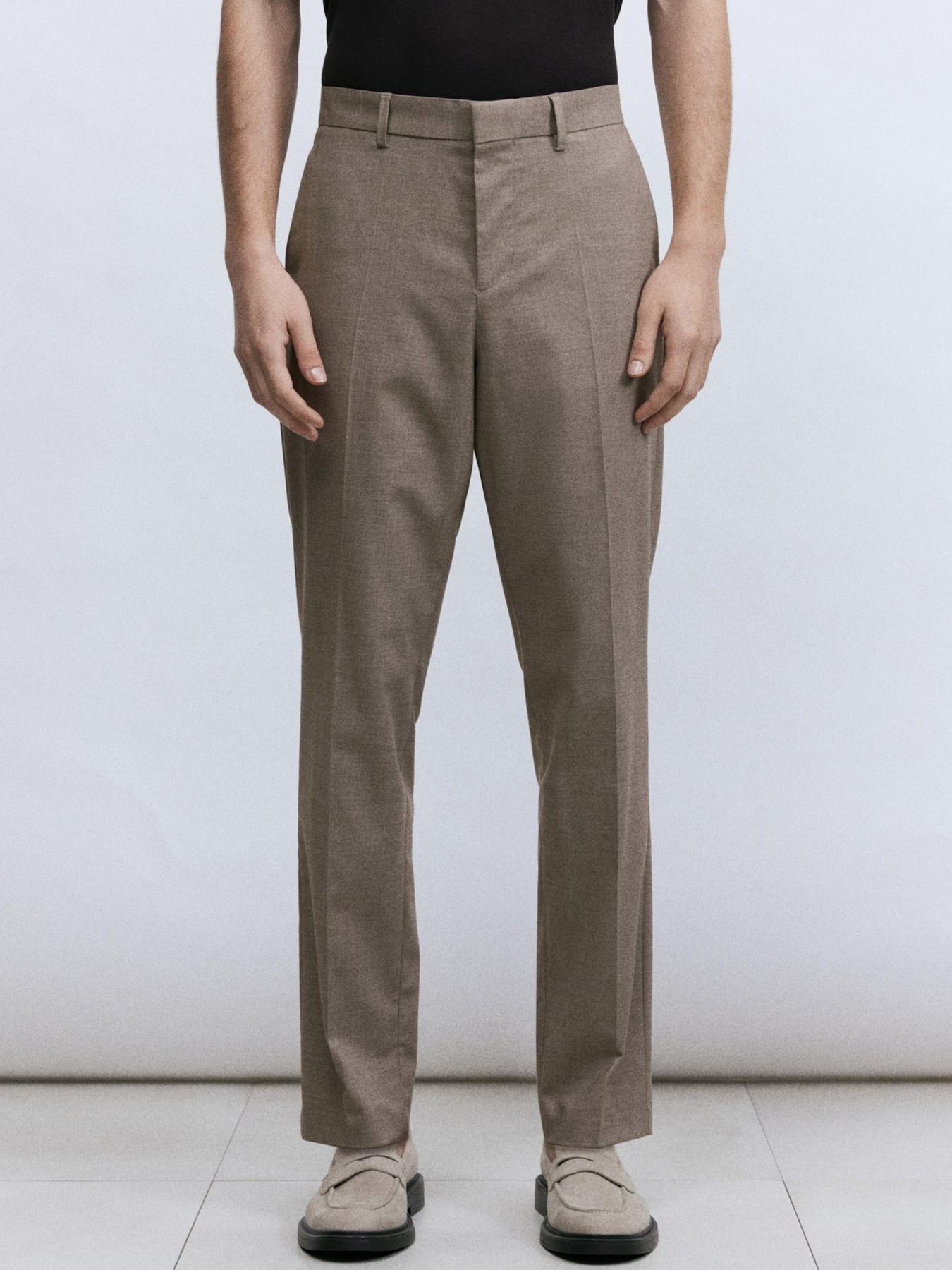 Классические штаны H&M модель 7140322wer_Темно-бежевый Классические штаны H&M модель 7140322wer_Темно-бежевый Фото