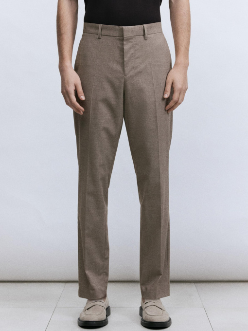 Класичні штани H&M модель 7140322wer_Темно-бежевый Фото