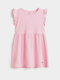 Платье миди H&M модель 10259355kwer_Светло-розовый Фото