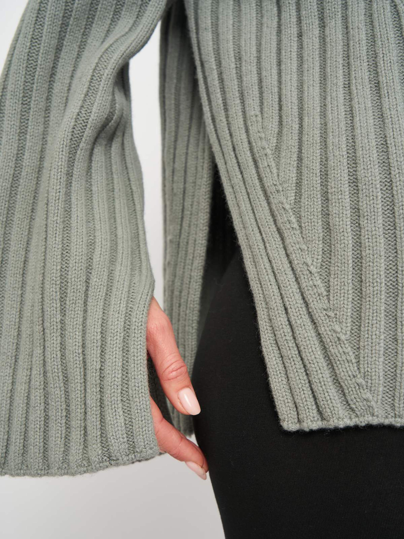 Свитер H&M модель 9324682wer_Серо-зеленый Фото