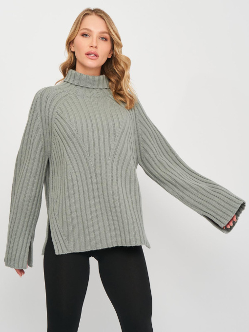 Светр H&M модель 9324682wer_Серо-зеленый Фото