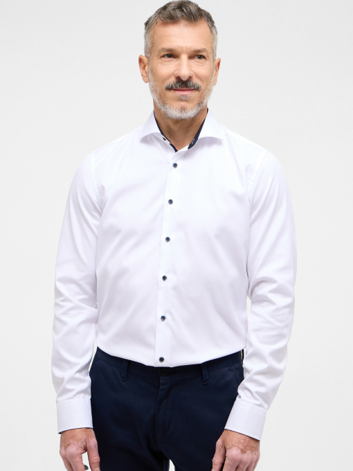 Чоловіча біла сорочка з контрасними гудзиками  MODERN FIT модель 8817/10/X18K.10 Фото