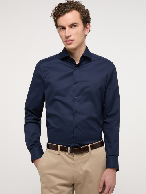 Чоловіча темно-синя сорочка SLIM FIT модель 8817/19/F182.19 Фото