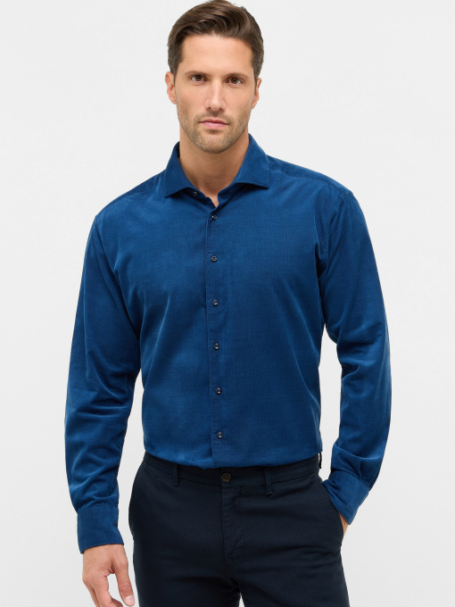 Мужская синяя вельветовая рубашка MODERN FIT модель 2499/15/XR82.15 Фото