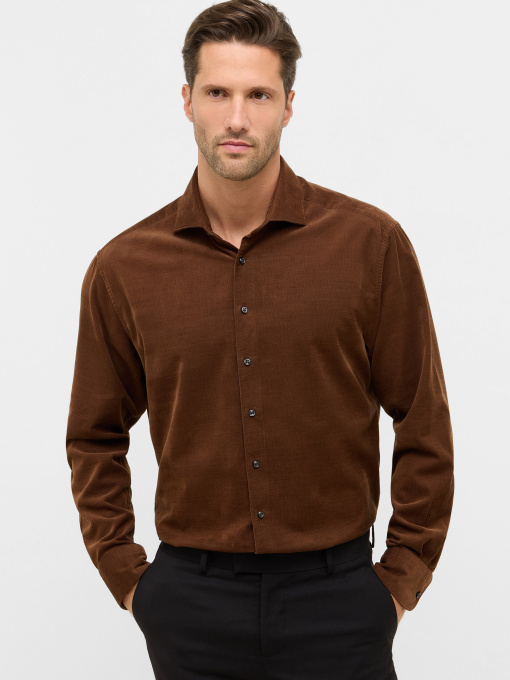 Мужская коричневая вельветовая рубашка MODERN FIT модель 2499/25/XR82.25 Фото