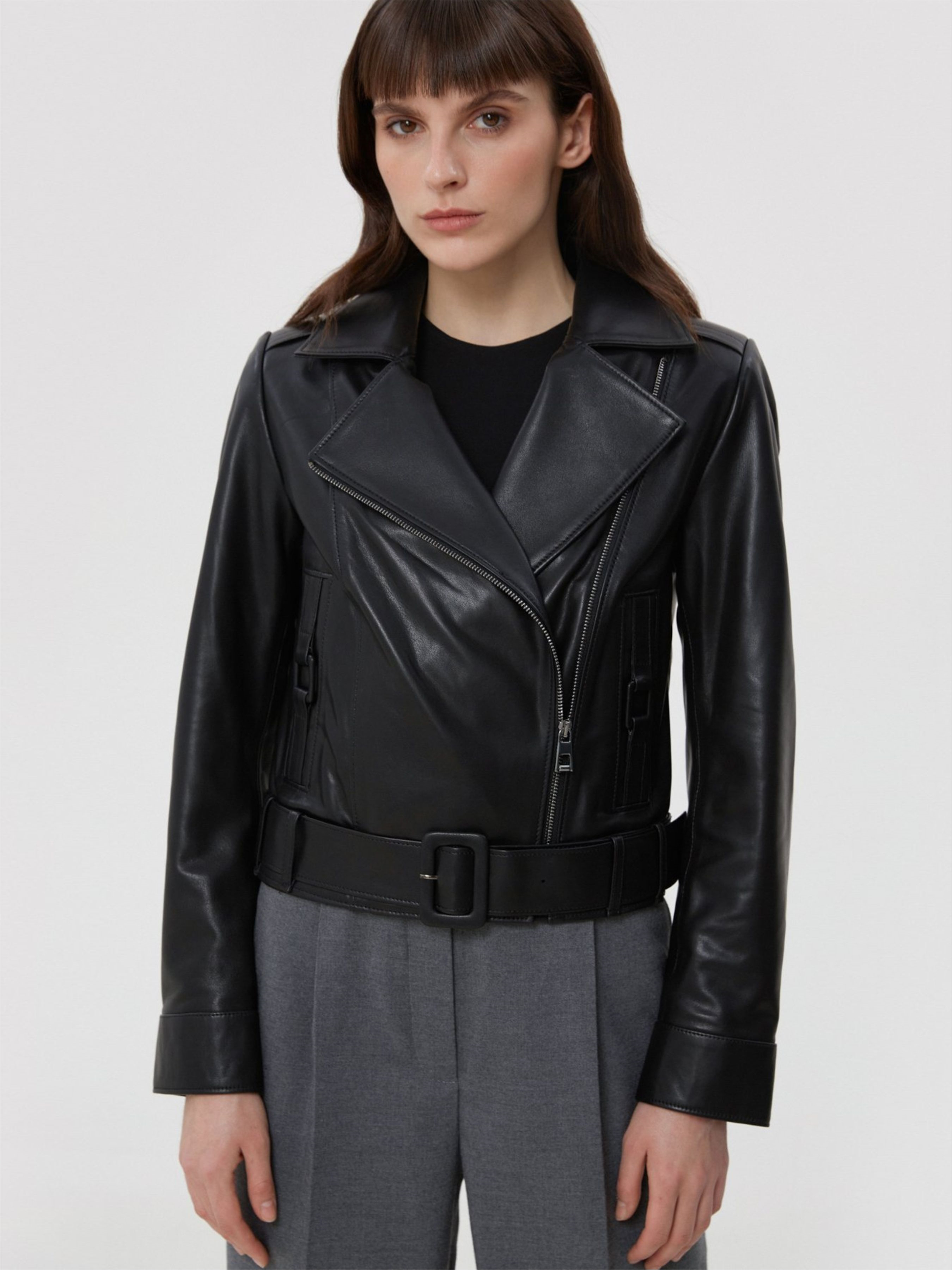Шкіряна Жіноча Шкіряна куртка Estro  (ER00114881) колір чорний Estro - купити в Україні