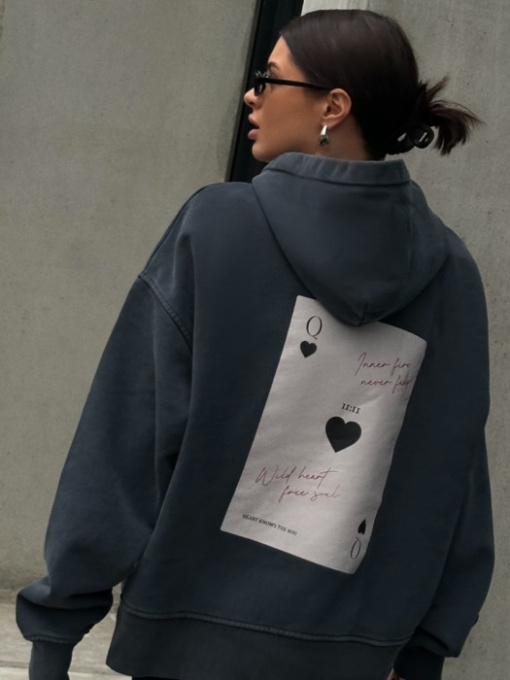 Графитовое худи Præcordia с принтом на спине модель 11255 Фото