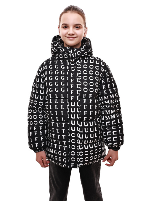 Куртка зимняя для девочки Белый/чёрный LUMO модель 691239 Фото