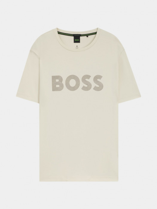 Бавовняні Чоловічі Футболки і поло Boss  (11344) колір бежевий Boss - купити в Україні
