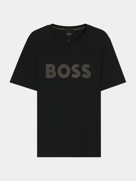 Бавовняні Чоловічі Футболки і поло Boss  (11345) колір чорний Boss - купити в Україні